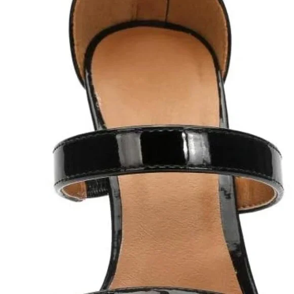 Unisex Strappy Heels Patent PU Rubber Sole 14.5 Women/13 Men High Heel Pumps - Picture 4 of 7